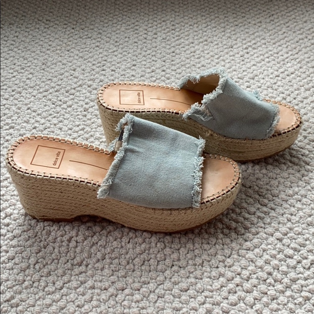 Dolce Vita denim platform espadrilles. Size 8